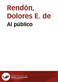 Al público | Biblioteca Virtual Miguel de Cervantes