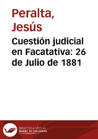 Cuestión judicial en Facatativa: 26 de Julio de 1881 | Biblioteca Virtual Miguel de Cervantes