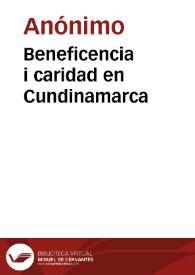 Beneficencia i caridad en Cundinamarca | Biblioteca Virtual Miguel de Cervantes