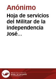 Hoja de servicios del Militar de la independencia José María Espinosa | Biblioteca Virtual Miguel de Cervantes