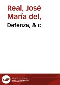 Defenza, & c | Biblioteca Virtual Miguel de Cervantes