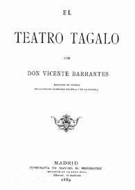 El Teatro tagalo / por don Vicente Barrantes | Biblioteca Virtual Miguel de Cervantes