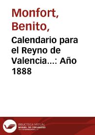 Calendario para el Reyno de Valencia... Año 1888 | Biblioteca Virtual Miguel de Cervantes