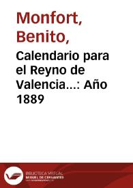 Calendario para el Reyno de Valencia... Año 1889 | Biblioteca Virtual Miguel de Cervantes