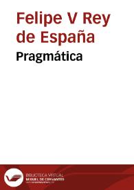 Pragmática | Biblioteca Virtual Miguel de Cervantes