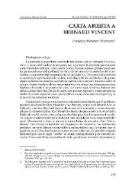 Carta abierta a Bernard Vincent / Francisco Márquez Villanueva | Biblioteca Virtual Miguel de Cervantes