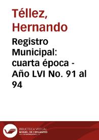 Registro Municipal: cuarta época - Año LVI No. 91 al 94 | Biblioteca Virtual Miguel de Cervantes