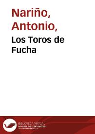 Los Toros de Fucha | Biblioteca Virtual Miguel de Cervantes