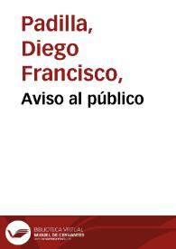 Aviso al público | Biblioteca Virtual Miguel de Cervantes