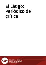 El Látigo: Periódico de crítica | Biblioteca Virtual Miguel de Cervantes