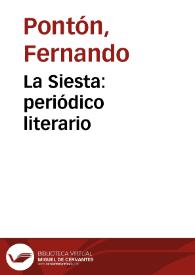 La Siesta: periódico literario | Biblioteca Virtual Miguel de Cervantes