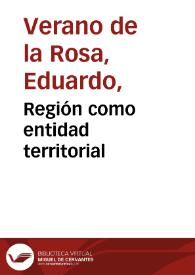 Región como entidad territorial | Biblioteca Virtual Miguel de Cervantes