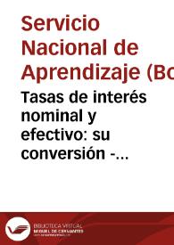 Tasas de interés nominal y efectivo: su conversión - Unidad 20 | Biblioteca Virtual Miguel de Cervantes