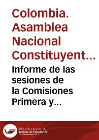 Informe de las sesiones de la Comisiones Primera y Cuarta del día 14 de mayo de 1991 | Biblioteca Virtual Miguel de Cervantes