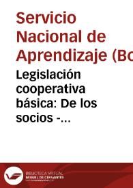 Legislación cooperativa básica: De los socios - Cartilla No. 25 | Biblioteca Virtual Miguel de Cervantes