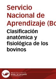 Clasificación anatómica y fisiológica de los bovinos | Biblioteca Virtual Miguel de Cervantes