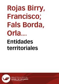 Entidades territoriales | Biblioteca Virtual Miguel de Cervantes