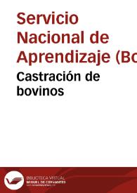 Castración de bovinos | Biblioteca Virtual Miguel de Cervantes