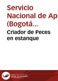 Criador de Peces en estanque | Biblioteca Virtual Miguel de Cervantes