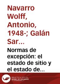 Normas de excepción: el estado de sitio y el estado de excepción, la emergencia económica y social | Biblioteca Virtual Miguel de Cervantes