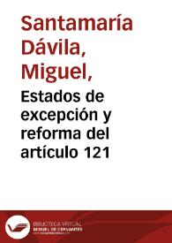 Estados de excepción y reforma del artículo 121 | Biblioteca Virtual Miguel de Cervantes