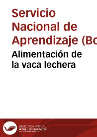 Alimentación de la vaca lechera | Biblioteca Virtual Miguel de Cervantes