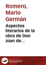 Aspectos literarios de la obra de Don Joan de Castellanos: Capítulo II | Biblioteca Virtual Miguel de Cervantes