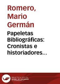 Papeletas Bibliográficas: Cronistas e historiadores del siglo XVIII | Biblioteca Virtual Miguel de Cervantes