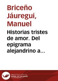 Historias tristes de amor. Del epigrama alejandrino a Partenio de Nicea | Biblioteca Virtual Miguel de Cervantes