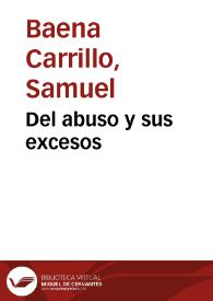 Del abuso y sus excesos | Biblioteca Virtual Miguel de Cervantes