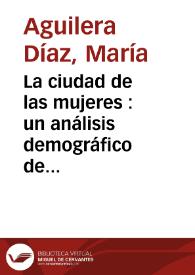 La ciudad de las mujeres : un análisis demográfico de Cartagena de Indias en 1875 | Biblioteca Virtual Miguel de Cervantes