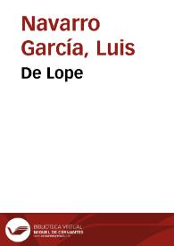 De Lope | Biblioteca Virtual Miguel de Cervantes