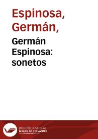 Germán Espinosa: sonetos | Biblioteca Virtual Miguel de Cervantes