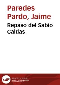 Repaso del Sabio Caldas | Biblioteca Virtual Miguel de Cervantes