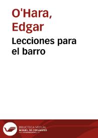 Lecciones para el barro | Biblioteca Virtual Miguel de Cervantes