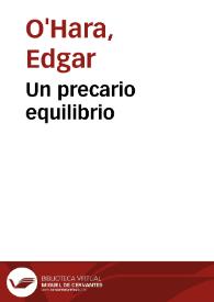 Un precario equilibrio | Biblioteca Virtual Miguel de Cervantes