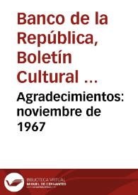 Agradecimientos: noviembre de 1967 | Biblioteca Virtual Miguel de Cervantes