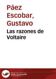 Las razones de Voltaire | Biblioteca Virtual Miguel de Cervantes