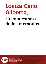 La importancia de las memorias | Biblioteca Virtual Miguel de Cervantes