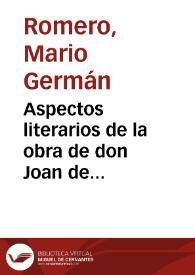 Aspectos literarios de la obra de don Joan de Castellanos Mayo de 1967 | Biblioteca Virtual Miguel de Cervantes