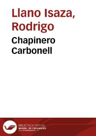 Chapinero Carbonell | Biblioteca Virtual Miguel de Cervantes