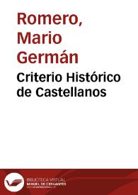 Criterio Histórico de Castellanos | Biblioteca Virtual Miguel de Cervantes