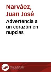 Advertencia a un corazón en nupcias | Biblioteca Virtual Miguel de Cervantes