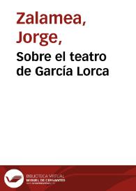 Sobre el teatro de García Lorca | Biblioteca Virtual Miguel de Cervantes