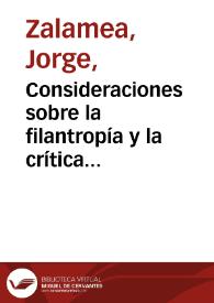 Consideraciones sobre la filantropía y la crítica literaria | Biblioteca Virtual Miguel de Cervantes