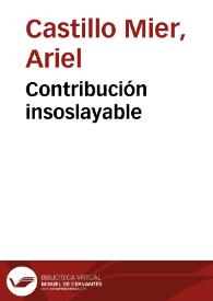 Contribución insoslayable | Biblioteca Virtual Miguel de Cervantes