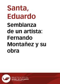 Semblanza de un artista: Fernando Montañez y su obra | Biblioteca Virtual Miguel de Cervantes