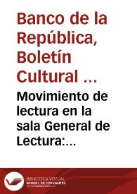 Movimiento de lectura en la sala General de Lectura: agosto de 1964 | Biblioteca Virtual Miguel de Cervantes