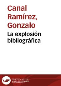 La explosión bibliográfica | Biblioteca Virtual Miguel de Cervantes