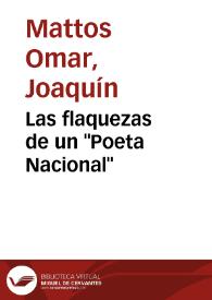 Las flaquezas de un "Poeta Nacional" | Biblioteca Virtual Miguel de Cervantes